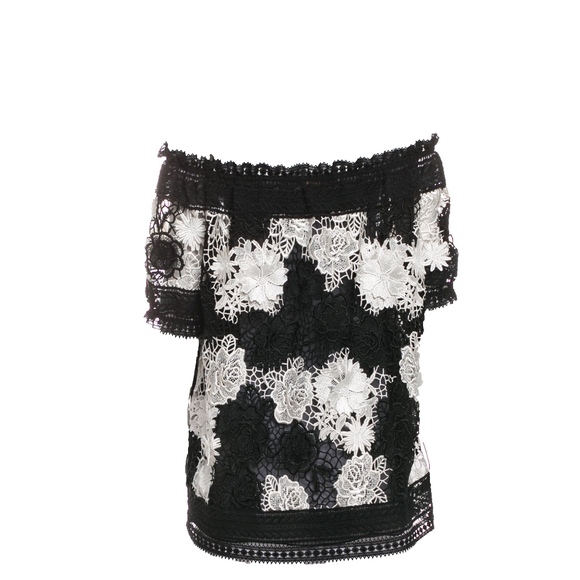 HOST PICK -Naeem Khan Guipure Lace Off-the-Shoulder Top Dress - Picture 3 of 8